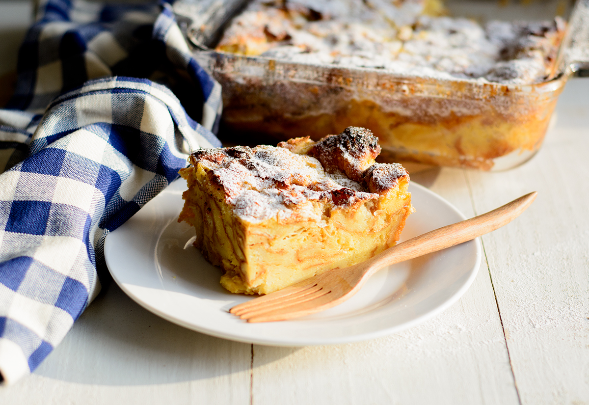 Ackee-bread-pudding